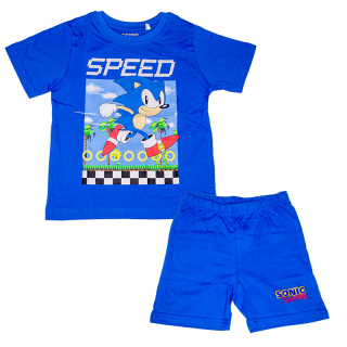 Chlapčenské pyžamo - krátke SONIC SPEED modré