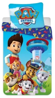 Chlepčenské posteľné obliečky PAW PATROL modré100x135cm/40x60cm